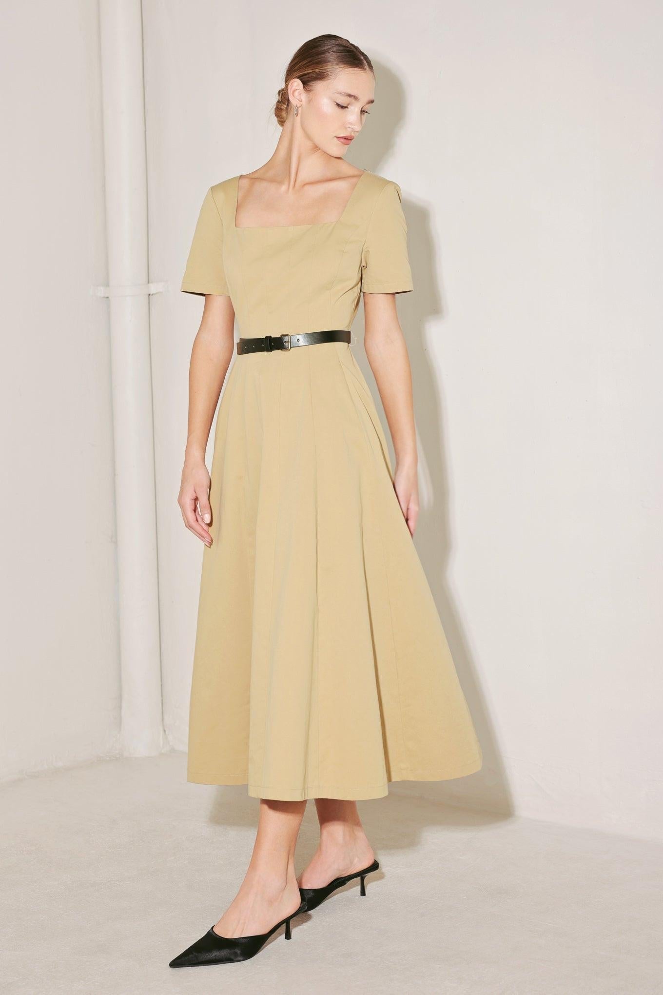 [PREORDER] WARM STONE EDIT WOVEN MIDI DRESS Flying Tomato