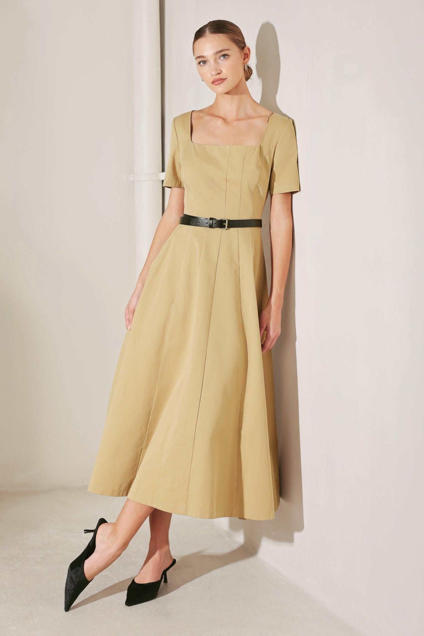 [PREORDER] WARM STONE EDIT WOVEN MIDI DRESS Flying Tomato