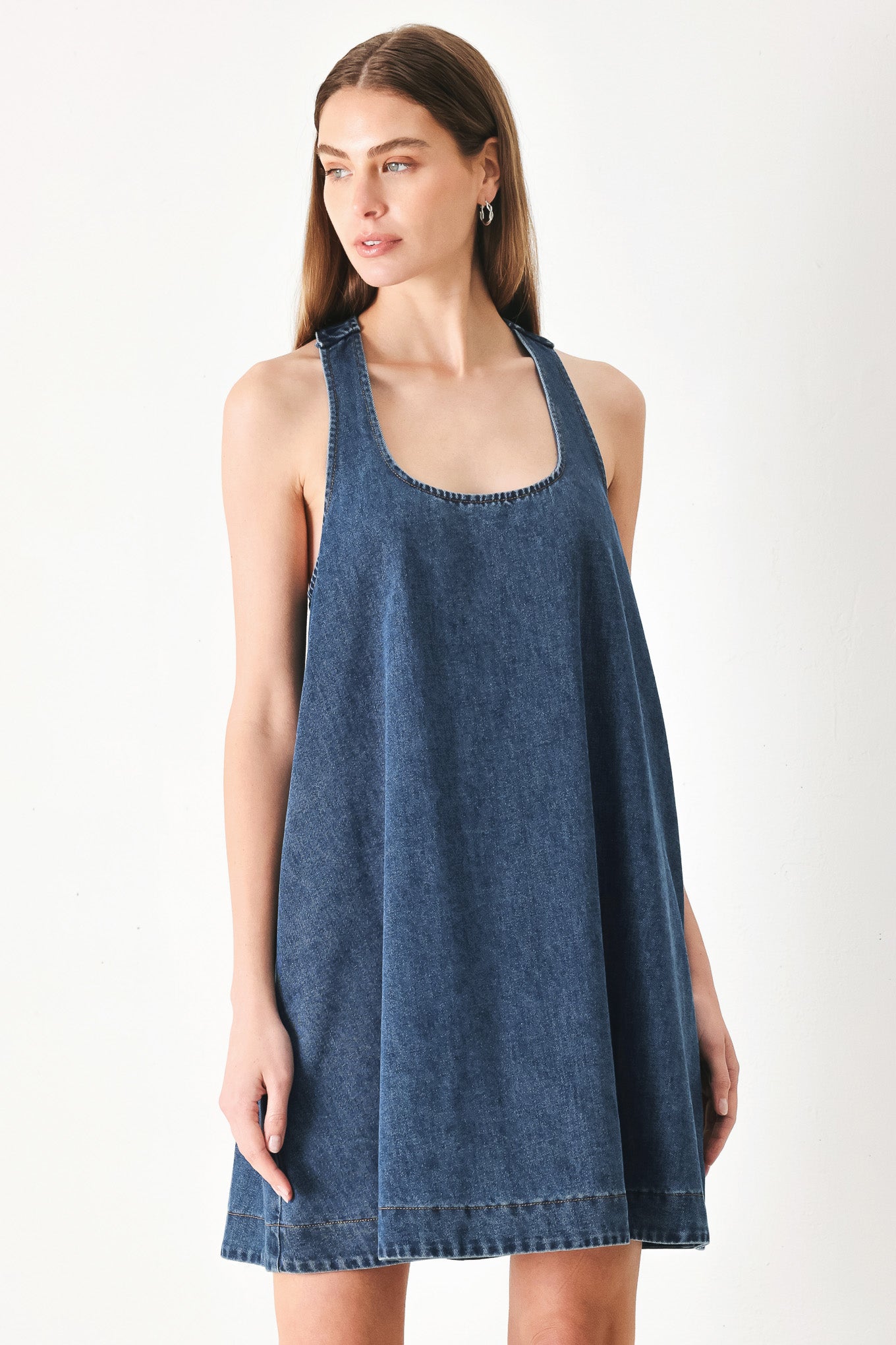 BLUE BREEZE DENIM MINI DRESS Flying Tomato