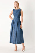 CONTEMPORARY GRACE DENIM MIDI DRESS Flying Tomato