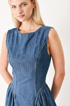 CONTEMPORARY GRACE DENIM MIDI DRESS Flying Tomato