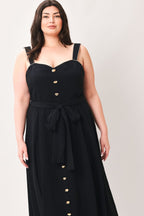 LOVELY NOIR WOVEN MIDI DRESS Flying Tomato