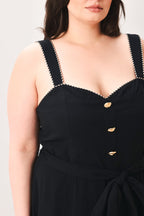 LOVELY NOIR WOVEN MIDI DRESS Flying Tomato