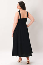 LOVELY NOIR WOVEN MIDI DRESS Flying Tomato