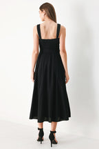 LOVELY NOIR WOVEN MIDI DRESS Flying Tomato
