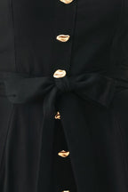 LOVELY NOIR WOVEN MIDI DRESS Flying Tomato