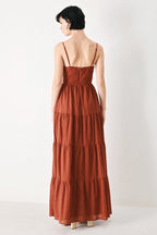 TERRACOTTA SUNSET WOVEN MAXI DRESS Flying Tomato