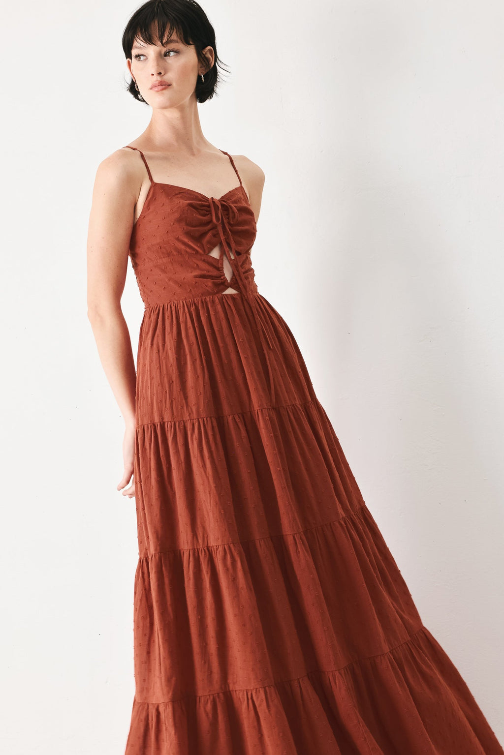 TERRACOTTA SUNSET WOVEN MAXI DRESS Flying Tomato