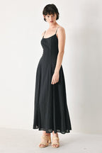 SHEER MIDNIGHT STORY WOVEN MIDI DRESS Flying Tomato
