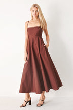 QUIET LUXE WOVEN MIDI DRESS Flying Tomato