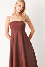 QUIET LUXE WOVEN MIDI DRESS Flying Tomato