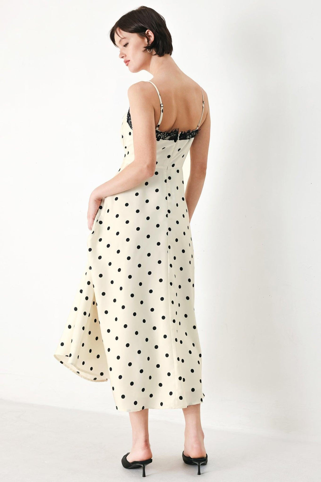 DOTTY SWEETHEART WOVEN MIDI DRESS Flying Tomato