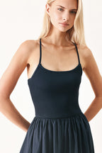 EASY BREEZE NAVY WOVEN MIDI DRESS Flying Tomato