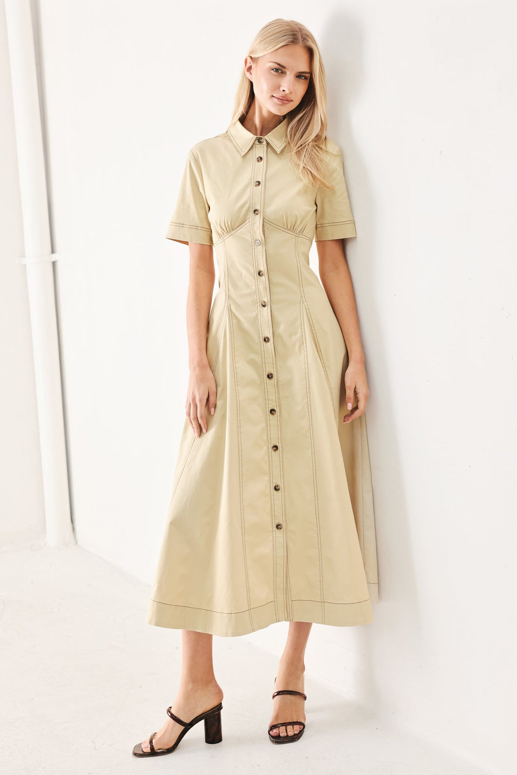 TREND ICON WOVEN MIDI DRESS Flying Tomato