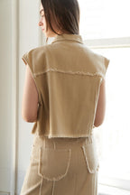 BETWEEN THE PAGES WOVEN TWILL VEST Flying Tomato