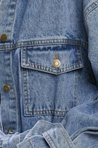 BREATHTAKING CHARM DENIM MIDI JACKET Flying Tomato