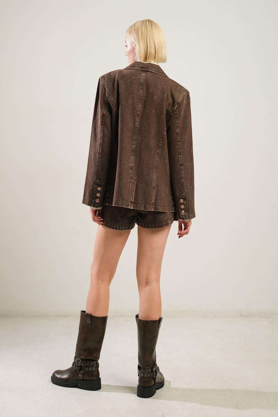 DARING CONFIDENCE DENIM BLAZER Flying Tomato