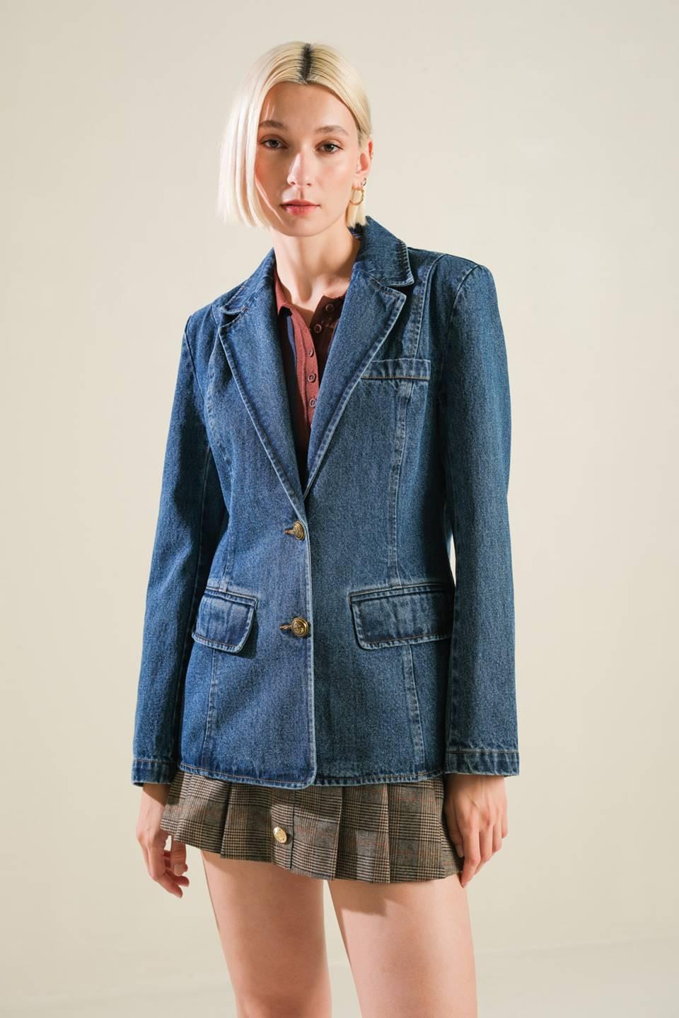 HOT TO GO DENIM BLAZER Flying Tomato