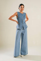 ADVENTURE AWAITS DENIM VEST Flying Tomato