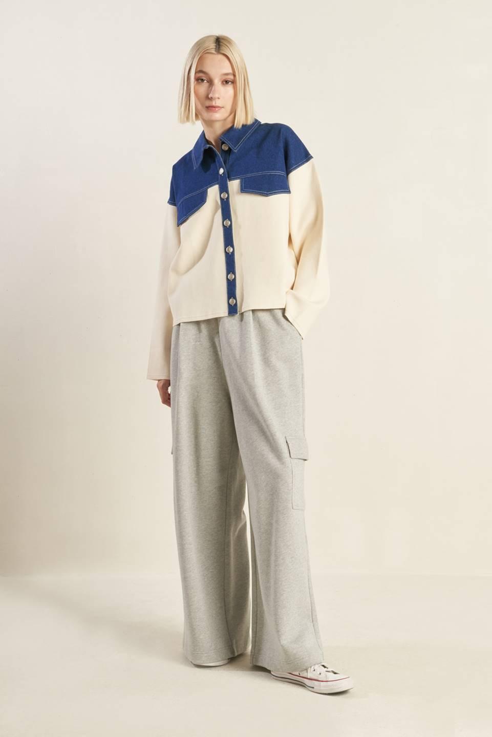 SWEET HARMONY DENIM COMBINATION JACKET Flying Tomato
