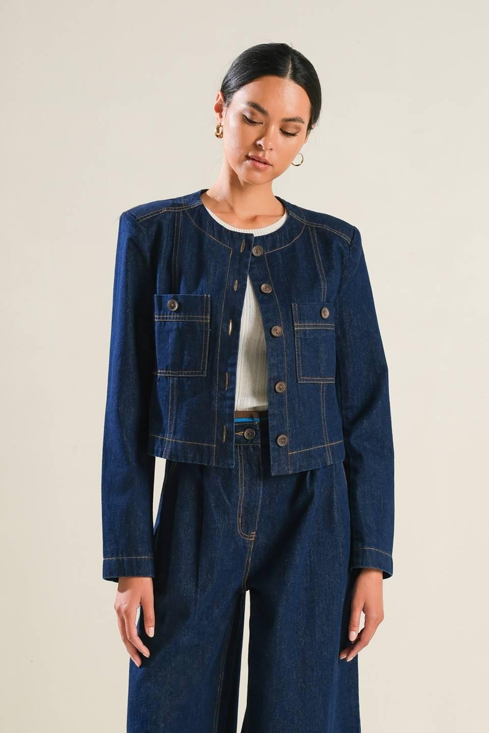 CRISP CANVAS DENIM JACKET Flying Tomato