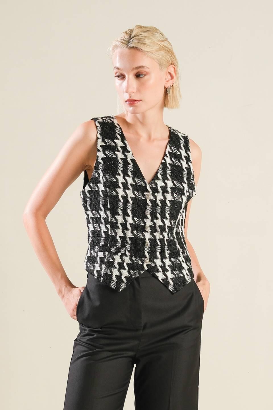 WHEN I'M WITH YOU TWEED VEST Flying Tomato