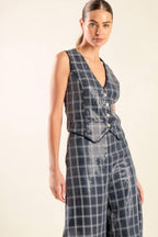 TRAVELING FAR NAVY SEQUIN VEST Flying Tomato