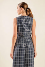 TRAVELING FAR NAVY SEQUIN VEST Flying Tomato