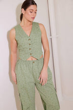 DRIFTING CURRENTS OLIVE WOVEN VEST Flying Tomato