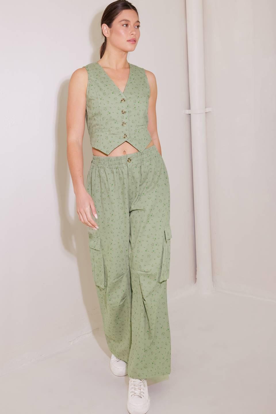 DRIFTING CURRENTS OLIVE WOVEN VEST Flying Tomato