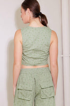 DRIFTING CURRENTS OLIVE WOVEN VEST Flying Tomato