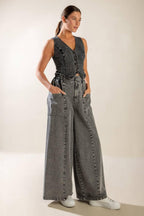 EXPLORING THE CITY DENIM VEST Flying Tomato