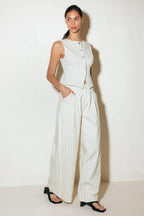 COFFEE RUN STRIPED WOVEN VEST Flying Tomato