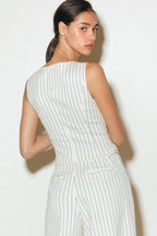 COFFEE RUN STRIPED WOVEN VEST Flying Tomato