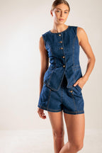 DRIVE-IN MOVIE DENIM VEST Flying Tomato