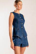 DRIVE-IN MOVIE DENIM VEST Flying Tomato