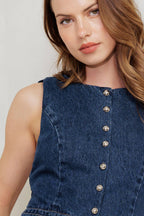 COFFEE PETAL DENIM VEST Flying Tomato
