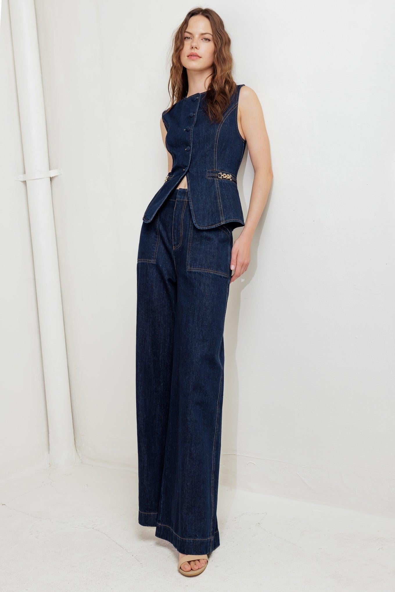 INDIGO ICON DENIM VEST Flying Tomato