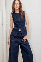 INDIGO ICON DENIM VEST Flying Tomato