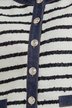 BONJOUR STRIPE WOVEN CROP JACKET Flying Tomato