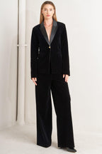 MIDNIGHT TUX WOVEN VELVET BLAZER Flying Tomato