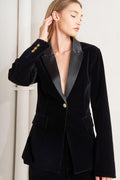 MIDNIGHT TUX WOVEN VELVET BLAZER Flying Tomato