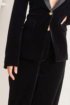 MIDNIGHT TUX WOVEN VELVET BLAZER Flying Tomato
