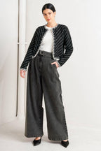 NOIR LINEAR SWEATER KNIT JACKET Flying Tomato