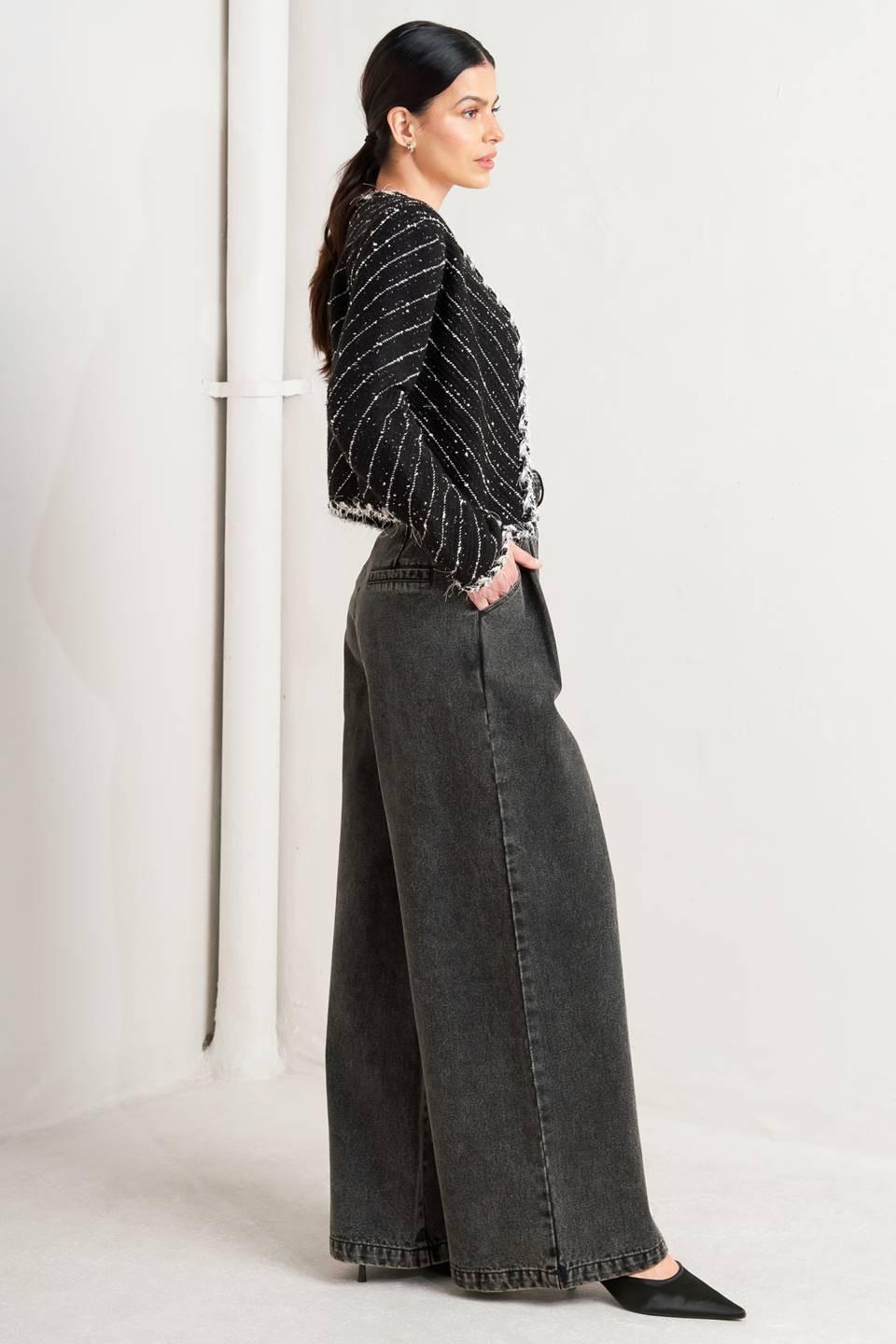 NOIR LINEAR SWEATER KNIT JACKET Flying Tomato