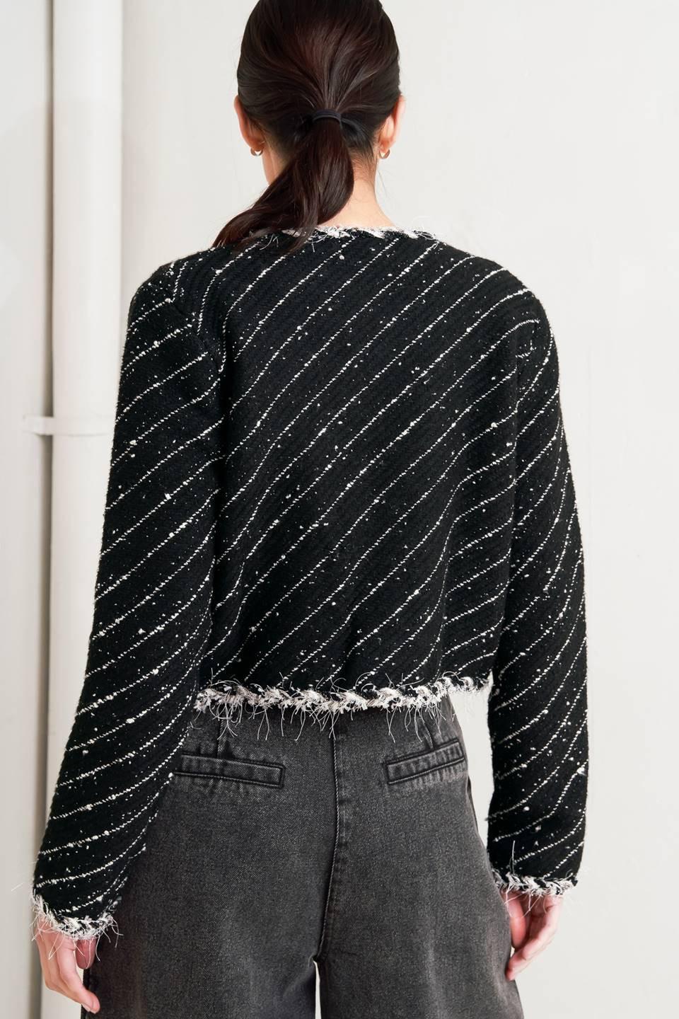 NOIR LINEAR SWEATER KNIT JACKET Flying Tomato