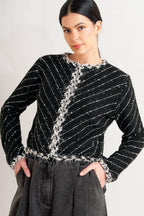 NOIR LINEAR SWEATER KNIT JACKET Flying Tomato