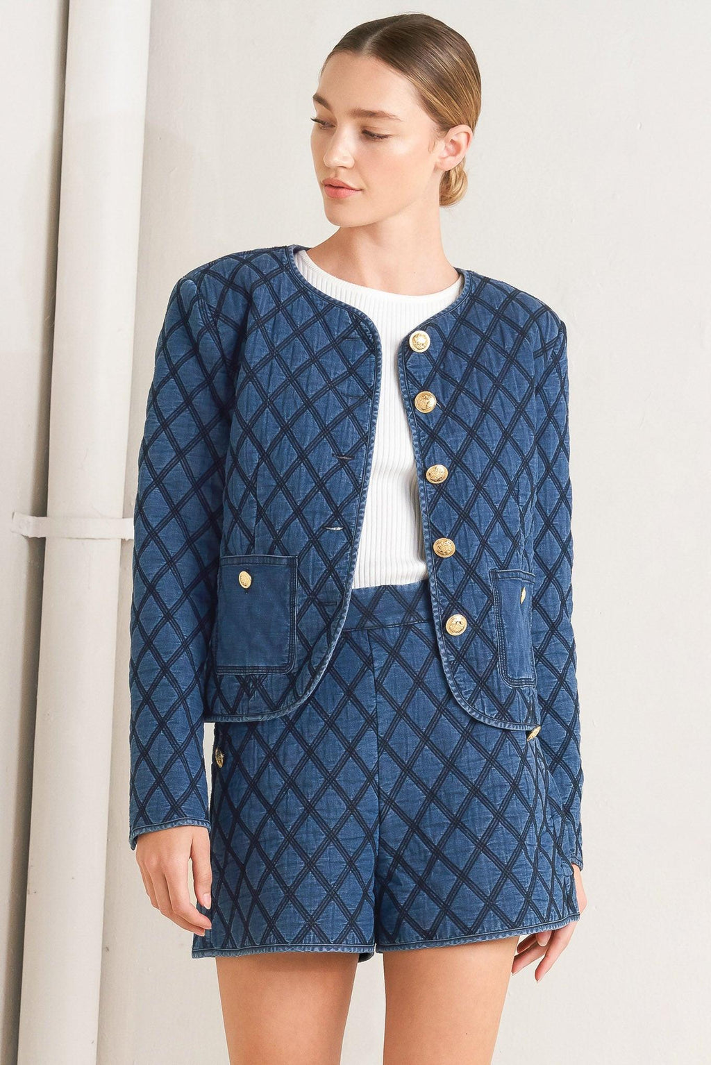 MODERNLUXE QUILTED WOVEN JACKET Flying Tomato