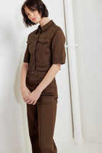 EFFORTLESS EDGE BROWN TWILL JACKET Flying Tomato