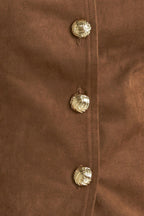 BROWN SUGAR FAUX SUEDE VEST Flying Tomato